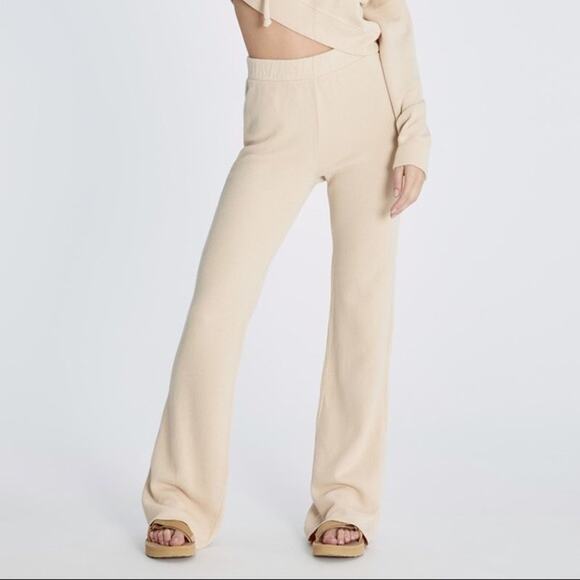 Wildfox Ribbed Wide Leg Cora Pants Size Small Wheat Color - Picture 1 of 8